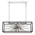 Zeev Lighting BURST 10 Light 10 Light Modern Square Incased in Aged Brass Sputnik Pendant Model: CD10172-10-AGB+MBK