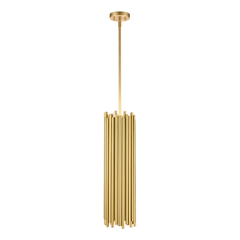 ZEEV Lighting CATHEDRAL 2 Light 8 Inch Modern Cylindrical Organ Pipe in Aged Brass Pendant Model: MP40041-2-AGB