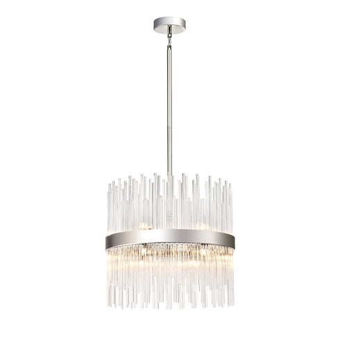 Zeev Lighting CITADEL 12 Light 12 Light 18 Inch Sleek in Aged Brass Banded Crystal Drum Chandelier Model: CD10404-12-P-AGB