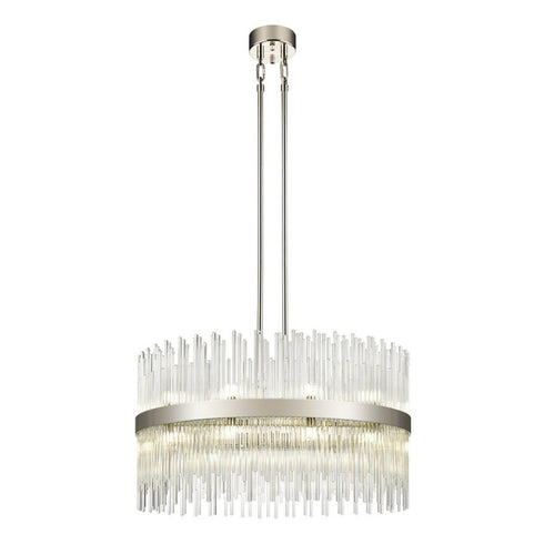 ZEEV Lighting CITADEL 22 Light 32 Inch Sleek in Aged Brass Band Drum Shade Crystal Chandelier Model: CD10313-22-AGB
