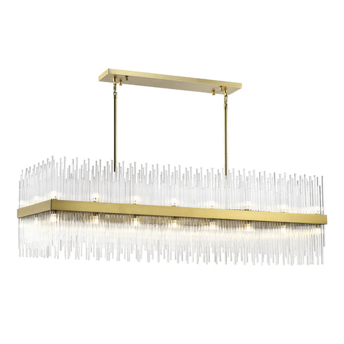 Zeev Lighting CITADEL 36 Light 36 Light 60 Inch Sleek in Aged Brass Banded Oversized Crystal Chandelier Model: CD10517-36-P-AGB