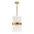 Zeev Lighting CITADEL 8 Light 8 Light 10 Inch Sleek in Aged Brass Banded Cylindrical Crystal Pendant Model: P30105-8-P-AGB