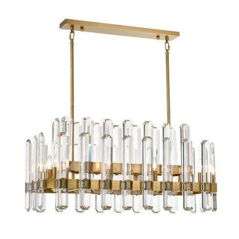 ZEEV Lighting Clarion 36 Inch 110 Light Vertical Crystal Tier Chandelier in Brass in Aged Brass Finish Model: CD10334-10-AGB