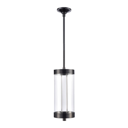 ZEEV Lighting Claro Outdoor LED 12 Inch Round Glass Crystal Pendant in Matte Black Model: EP11118-LED-12R-MBK