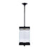 ZEEV Lighting Claro Outdoor LED 12 Inch Square Glass Crystal Pendant in Matte Black Model: EP11106-LED-12S-MBK