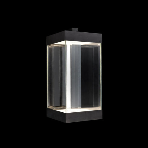 ZEEV Lighting Claro Outdoor LED 12 Inch Square Glass Crystal Sconce in Matte Black Model: EW11101-LED-12S-MBK