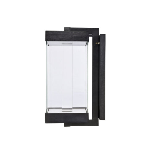 ZEEV Lighting Claro Outdoor LED 12 Inch Square Glass Crystal Sconce in Matte Black Model: EW11101-LED-12S-MBK