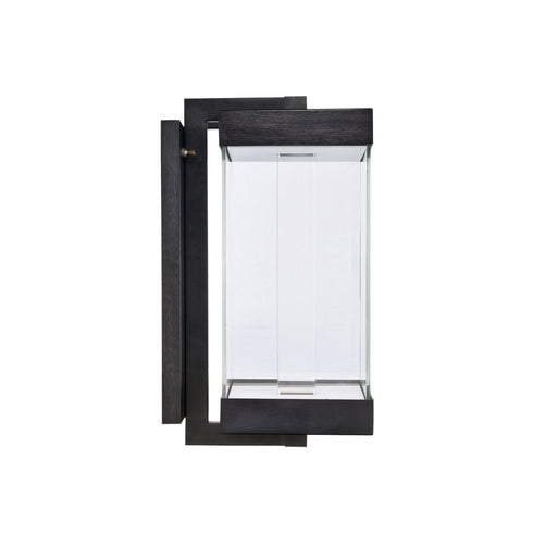 ZEEV Lighting Claro Outdoor LED 12 Inch Square Glass Crystal Sconce in Matte Black Model: EW11101-LED-12S-MBK