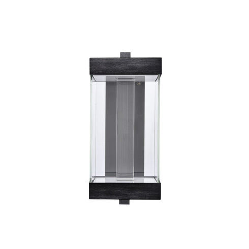 ZEEV Lighting Claro Outdoor LED 12 Inch Square Glass Crystal Sconce in Matte Black Model: EW11101-LED-12S-MBK