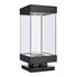 ZEEV Lighting Claro Outdoor LED 14 Inch Square Glass Crystal Bollard in Matte Black Model: EBP11110-LED-12S-MBK