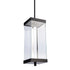 ZEEV Lighting Claro Outdoor LED 24 Inch Square Glass Crystal Pendant in Matte Black Model: EP11107-LED-24S-MBK