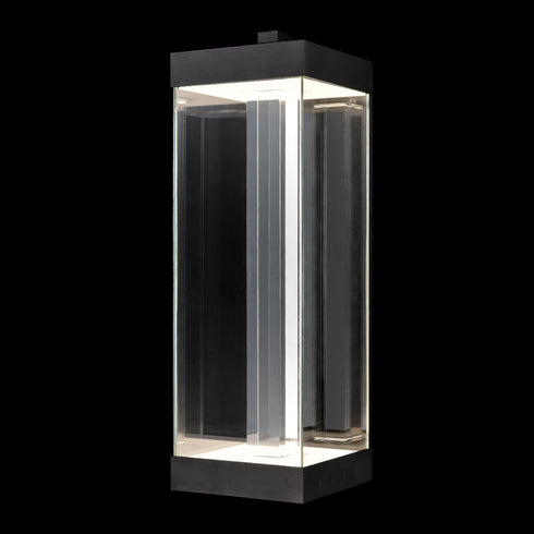 ZEEV Lighting Claro Outdoor LED 24 Inch Square Glass Crystal Sconce in Matte Black Model: EW11102-LED-24S-MBK