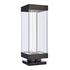 ZEEV Lighting Claro Outdoor LED 26 Inch Square Glass Crystal Bollard in Matte Black Model: EBP11111-LED-24S-MBK