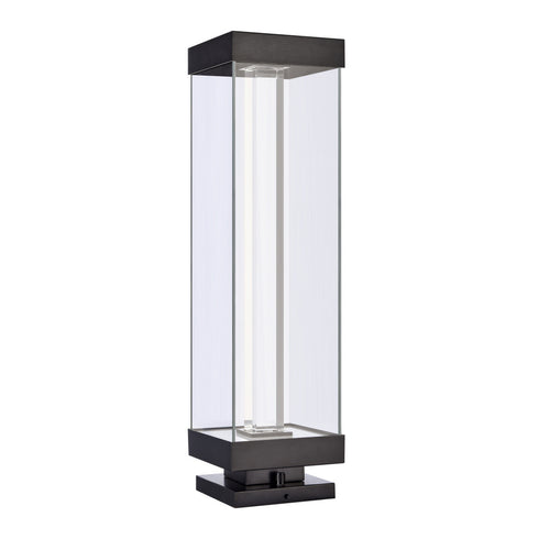 ZEEV Lighting Claro Outdoor LED 35 Inch Square Glass Crystal Bollard in Matte Black Model: EBP11112-LED-35S-MBK