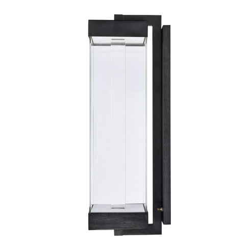 ZEEV Lighting Claro Outdoor LED 35 Inch Square Glass Crystal Sconce in Matte Black Model: EW11103-LED-35S-MBK