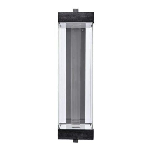 ZEEV Lighting Claro Outdoor LED 35 Inch Square Glass Crystal Sconce in Matte Black Model: EW11103-LED-35S-MBK