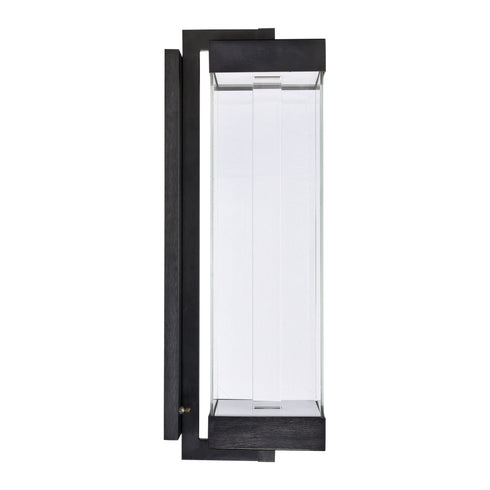 ZEEV Lighting Claro Outdoor LED 35 Inch Square Glass Crystal Sconce in Matte Black Model: EW11103-LED-35S-MBK