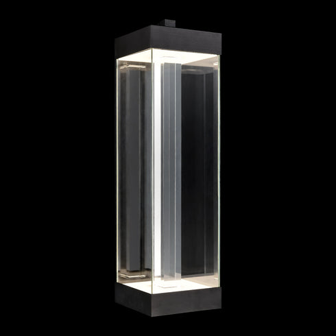 ZEEV Lighting Claro Outdoor LED 35 Inch Square Glass Crystal Sconce in Matte Black Model: EW11103-LED-35S-MBK