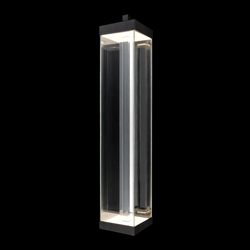 ZEEV Lighting Claro Outdoor LED 50 Inch Square Glass Crystal Sconce in Matte Black Model: EW11104-LED-50S-MBK