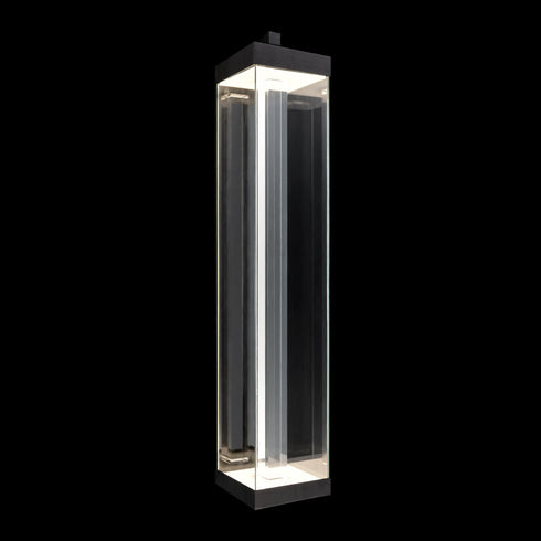ZEEV Lighting Claro Outdoor LED 50 Inch Square Glass Crystal Sconce in Matte Black Model: EW11104-LED-50S-MBK