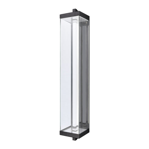 ZEEV Lighting Claro Outdoor LED 50 Inch Square Glass Crystal Sconce in Matte Black Model: EW11104-LED-50S-MBK