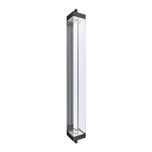 ZEEV Lighting Claro Outdoor LED 72 Inch Square Glass Crystal Sconce in Matte Black Model: EW11105-LED-72S-MBK