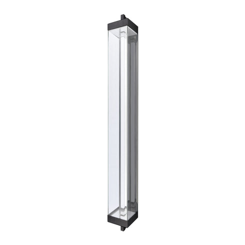 ZEEV Lighting Claro Outdoor LED 72 Inch Square Glass Crystal Sconce in Matte Black Model: EW11105-LED-72S-MBK