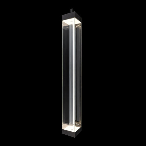 ZEEV Lighting Claro Outdoor LED 72 Inch Square Glass Crystal Sconce in Matte Black Model: EW11105-LED-72S-MBK