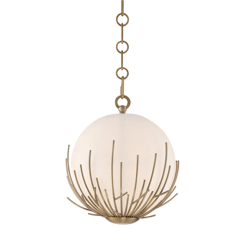 ZEEV Lighting CONSUS 1 Light 10 Inch Organic Globe Mini Pendant in Aged Brass Finish Model: MP40016-1-AGB