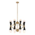 ZEEV Lighting CROSBY 16 Light 36 Inch Geometric Prism Decorative Chandelier in Polished Nickel Finish Model: CD10221-16-PN+MBK