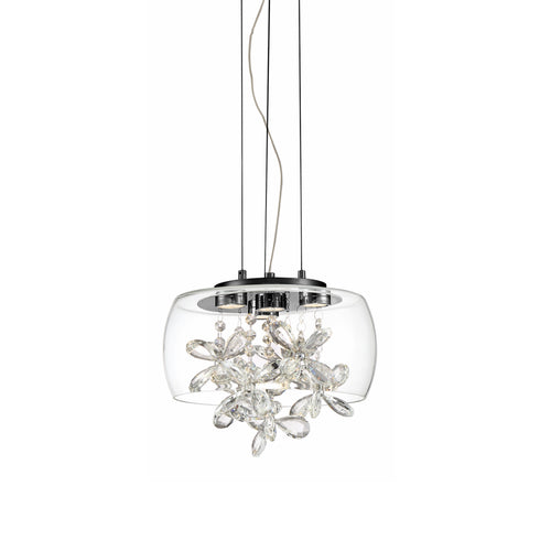 ZEEV Lighting DESTINY 12 Light LED 20 Inch Clear Glass Dome Shade Chandelier in Aged Brass Finish Model: CD10243-LED-AGB