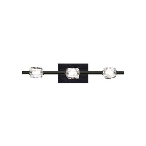 ZEEV Lighting Diamante 18 Inch LED 3 Light Crystal Bath Bar in Oxide Black Model: VL10813-18-LED-3-18-BX