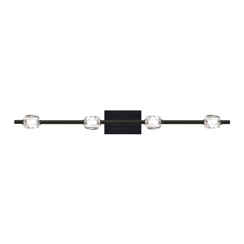ZEEV Lighting Diamante 37 Inch LED 4 Light Crystal Bath Bar in Oxide Black Model: VL10819-LED-4-BX
