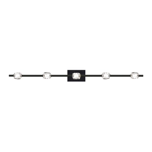 ZEEV Lighting Diamante 47 Inch LED 5 Light Crystal Bath Bar in Oxide Black Model: VL10822-LED-5-BX