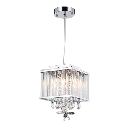 ZEEV Lighting EASTON 4 Light 8 Inch Clear Crystal Shade Mini Pendant in Chrome Finish Model: MP40020-4-CH-CL