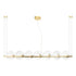ZEEV Lighting ENSEMBLE 7 Light 50 Inch in Aged Brass Linear Globe Chandelier Model: CD10374-7-AGB