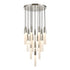 ZEEV Lighting FUSION 19 Light 25 Inch Cylindrical Glass in Aged Brass Multi Pendant Model: CD10320-19-AGB