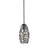 Zeev Lighting HELIOS 1 Light 1 Light 6 Inch Organic in Matte Black Metal Convex Shade Mini Pendant Model: MP40024-1-MBK