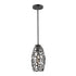 Zeev Lighting HELIOS 1 Light 1 Light 6 Inch Organic in Matte Black Metal Convex Shade Mini Pendant Model: MP40024-1-MBK