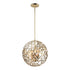 ZEEV Lighting HELIOS 3 Light 14 Inch Organic in Matte Black Metal Globe Pendant Model: P30038-3-MBK
