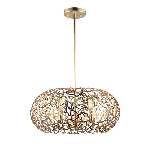 ZEEV Lighting HELIOS 6 Light 18 Inch Organic in Matte Black Oval Shade Pendant Light Model: P30039-6-MBK