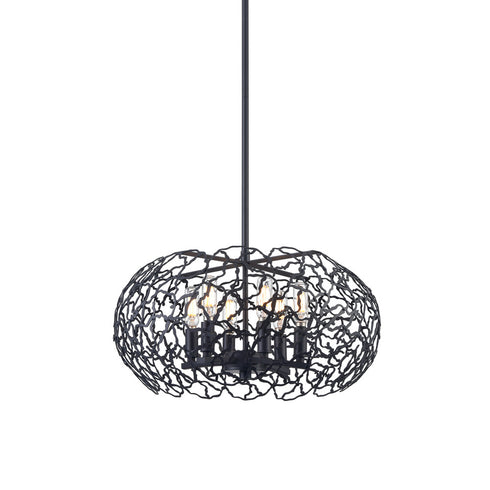 Zeev Lighting HELIOS 8 Light 8 Light 22 Inch Organic Oval in Matte Black Pendant Light Model: CD10030-8-MBK