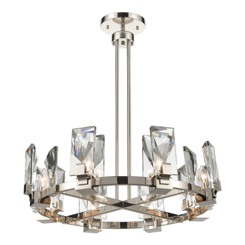 ZEEV Lighting HORIZON 8 Light 32 Inch in Aged Brass Wheel Styled Chandelier Model: CD10346-8-AGB