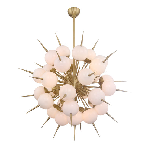 Zeev Lighting KARMA 31 Light 31 Light Globe Sputnik Chandelier in Posh Brass Finish Model: CD10175-31-PB