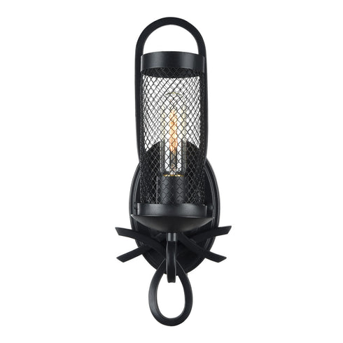 ZEEV Lighting KENOSHA 1 Light Rustic Wall Sconce in Rustic Black Finish Model: WS70013-1-RCBK