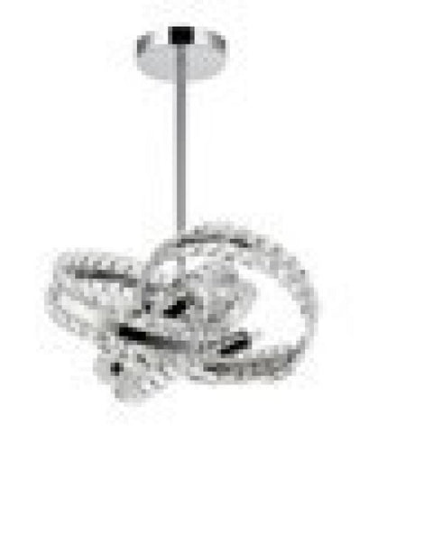 Zeev Lighting KNOT 6 Light 6 Light 19 Inch 3 Band Orbital in Matte Black Crystal Pendant Light Model: P30014-6-MBK