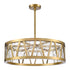 Zeev Lighting LUCUS 2 Light LED 3CCT 30 Inch Thick Engraved Crystals in Aged Brass Drum Pendant Light Model: P11519-LED-AGB
