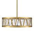 Zeev Lighting LUCUS 2 Light LED 3CCT 30 Inch Thick Engraved Crystals in Aged Brass Drum Pendant Light Model: P11519-LED-AGB