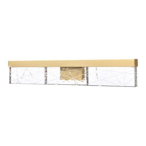 ZEEV Lighting Lucus 26 Inch LED Sleek Crystal Vanity in Aged Brass Model: VL11504-LED-24A-AGB