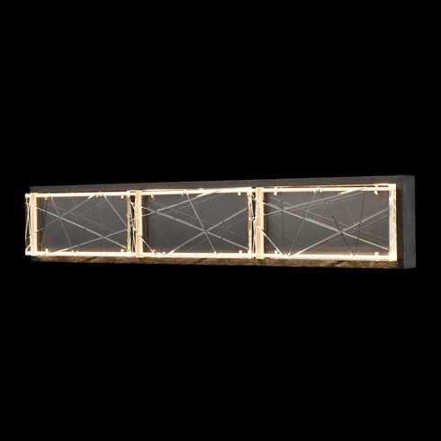 ZEEV Lighting Lucus 27 Inch LED Crystal Wall Sconce in Satin Brushed Black Model: VL11512-LED-24B-SBB